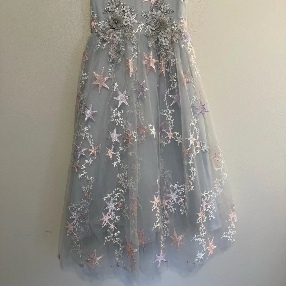 Sparkle Princess Tulle Dress w/ Stars Sz 140 (Fits 8-10 year old) Party Dress